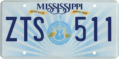 MS license plate ZTS511