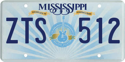 MS license plate ZTS512