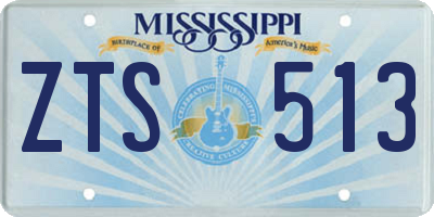MS license plate ZTS513