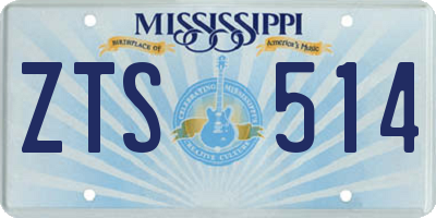 MS license plate ZTS514