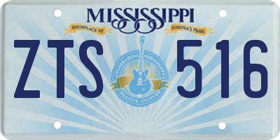 MS license plate ZTS516