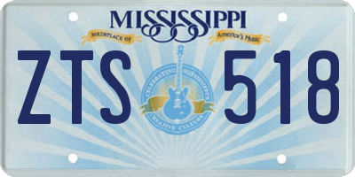 MS license plate ZTS518