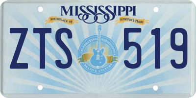 MS license plate ZTS519