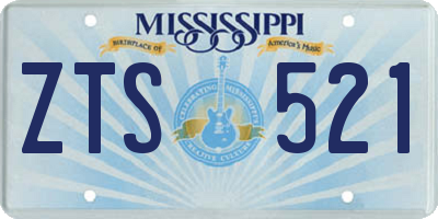 MS license plate ZTS521