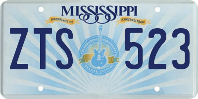 MS license plate ZTS523