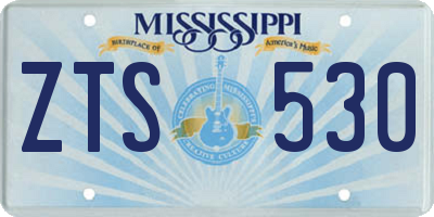 MS license plate ZTS530