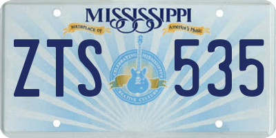 MS license plate ZTS535