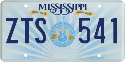 MS license plate ZTS541