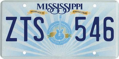 MS license plate ZTS546