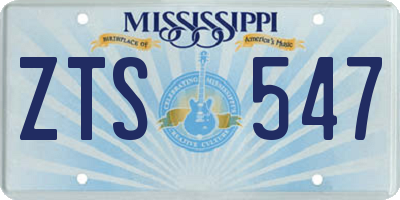 MS license plate ZTS547