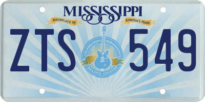 MS license plate ZTS549