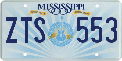 MS license plate ZTS553