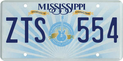 MS license plate ZTS554