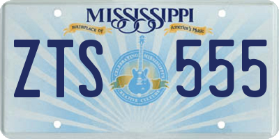 MS license plate ZTS555