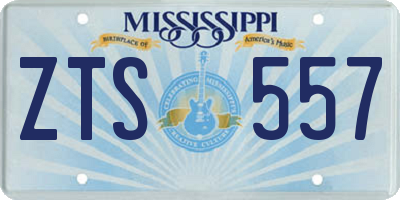 MS license plate ZTS557