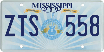 MS license plate ZTS558