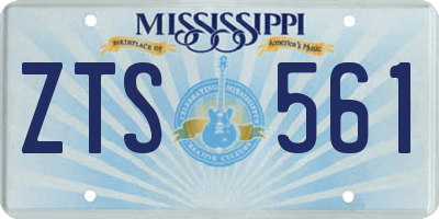 MS license plate ZTS561