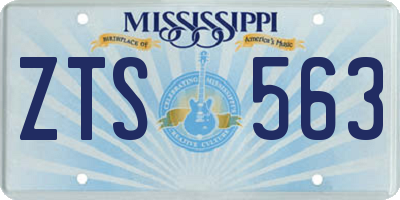 MS license plate ZTS563