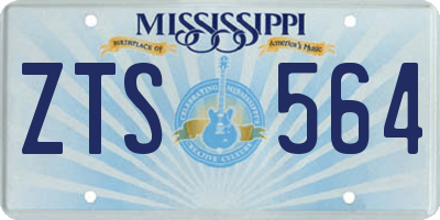 MS license plate ZTS564