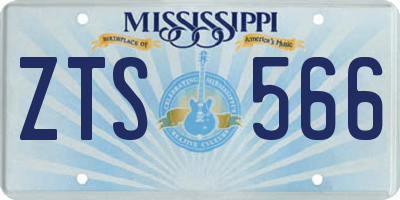 MS license plate ZTS566