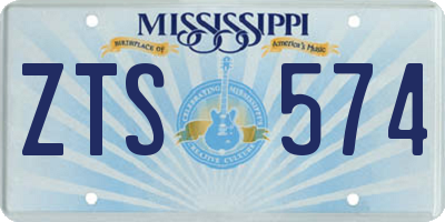 MS license plate ZTS574