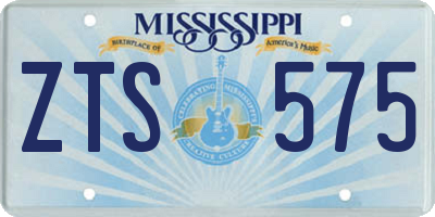 MS license plate ZTS575