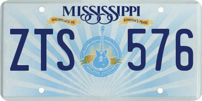 MS license plate ZTS576