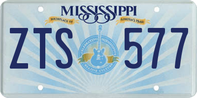 MS license plate ZTS577