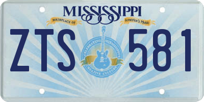 MS license plate ZTS581