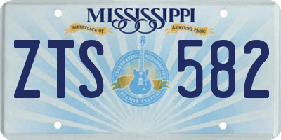 MS license plate ZTS582