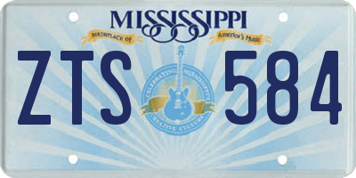 MS license plate ZTS584