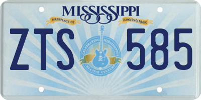 MS license plate ZTS585