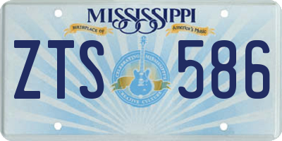 MS license plate ZTS586
