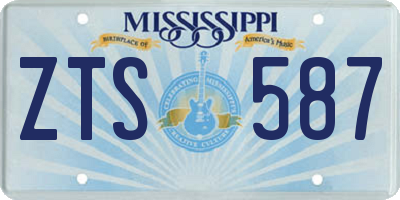 MS license plate ZTS587