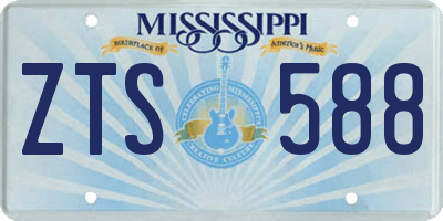 MS license plate ZTS588