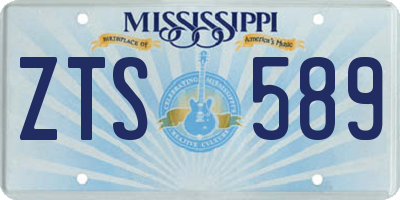 MS license plate ZTS589