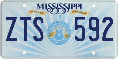 MS license plate ZTS592