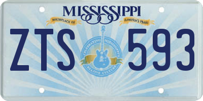 MS license plate ZTS593