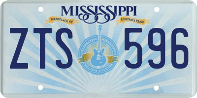 MS license plate ZTS596