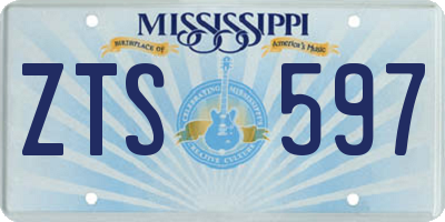 MS license plate ZTS597