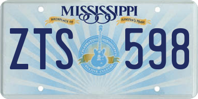 MS license plate ZTS598