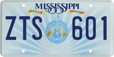 MS license plate ZTS601