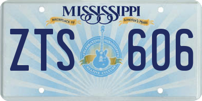 MS license plate ZTS606