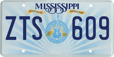 MS license plate ZTS609