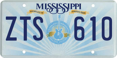 MS license plate ZTS610