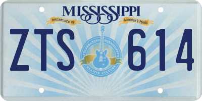 MS license plate ZTS614