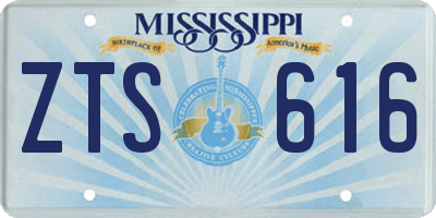 MS license plate ZTS616