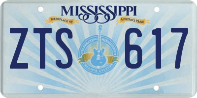 MS license plate ZTS617