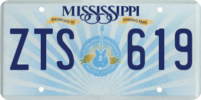 MS license plate ZTS619
