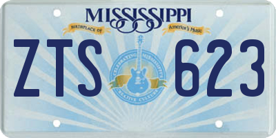 MS license plate ZTS623